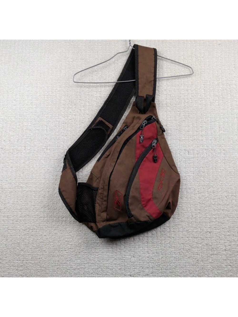 Y2K Reebok RBK Sling Bag Crossbody Gorpcore Brown / Red Tech Utility Bag 2000's